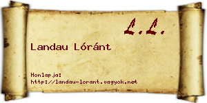 Landau Lóránt névjegykártya